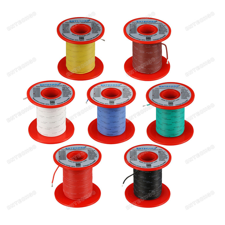 24 Gauge Silicone Wire Kit 7 Color Each 100 ft