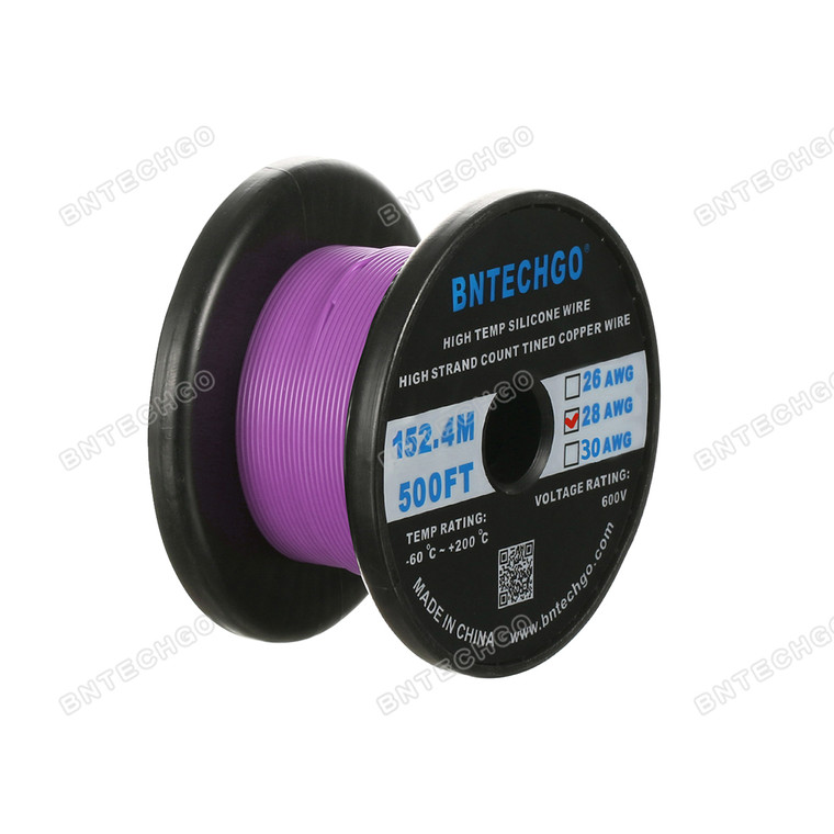 28 Gauge Silicone Wire 500 Feet purple Soft and Flexible