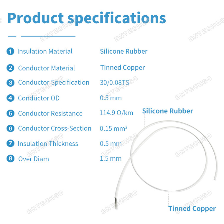 26 AWG silicone stranded wire has 30 strands 0.08 mm tinned copper wire