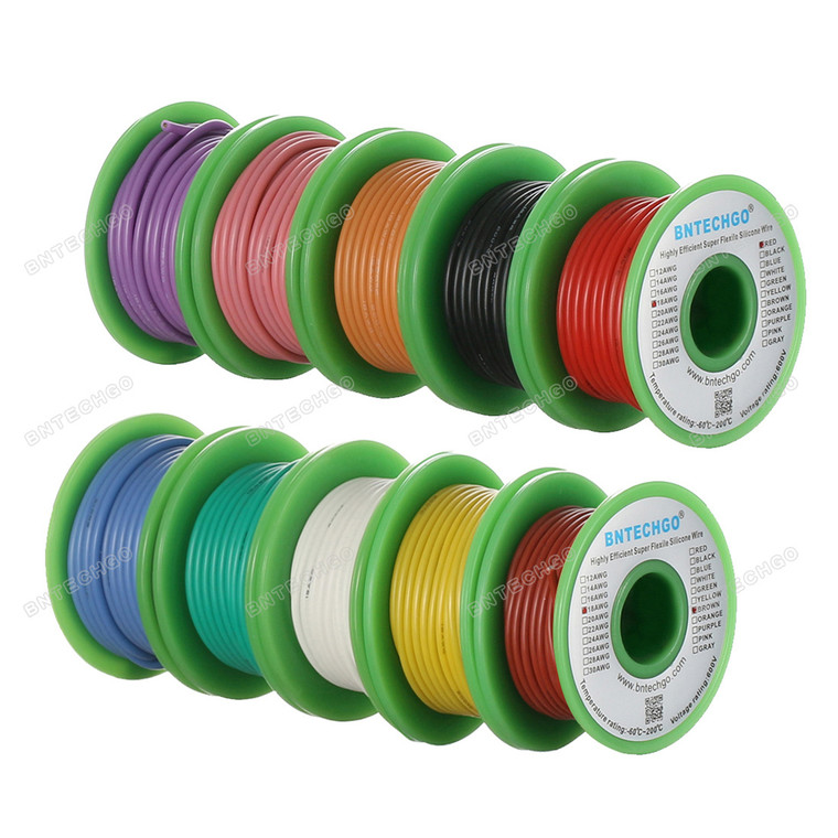 18 Gauge Silicone Wire Kit 10 Color Each 50 ft