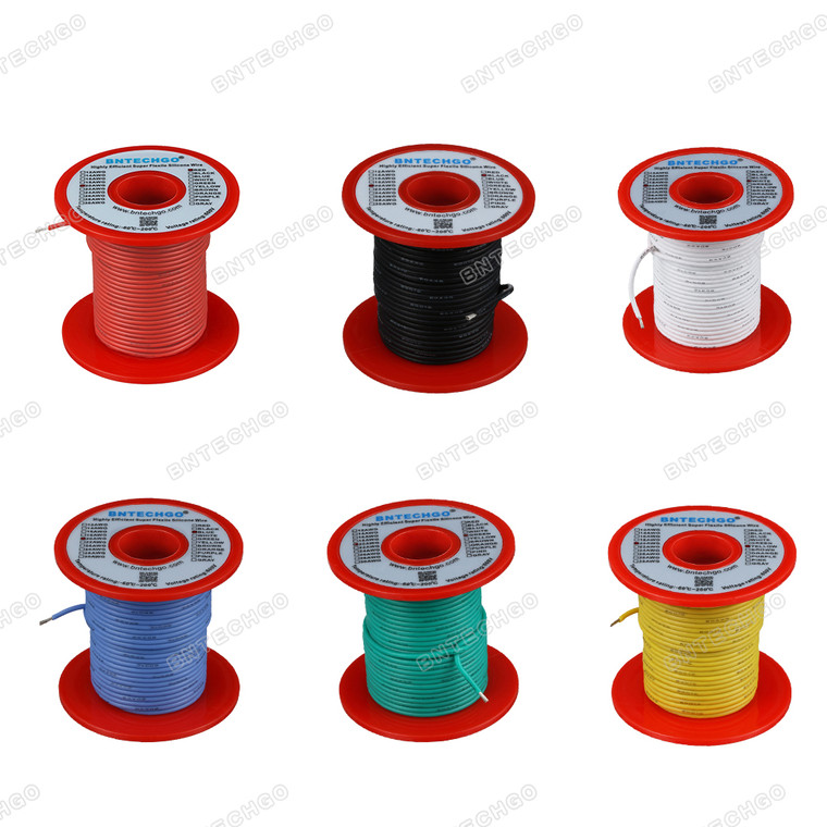BNTECHGO 20 Gauge Silicone Wire Kit 6 Color Each 100 ft Flexible 
