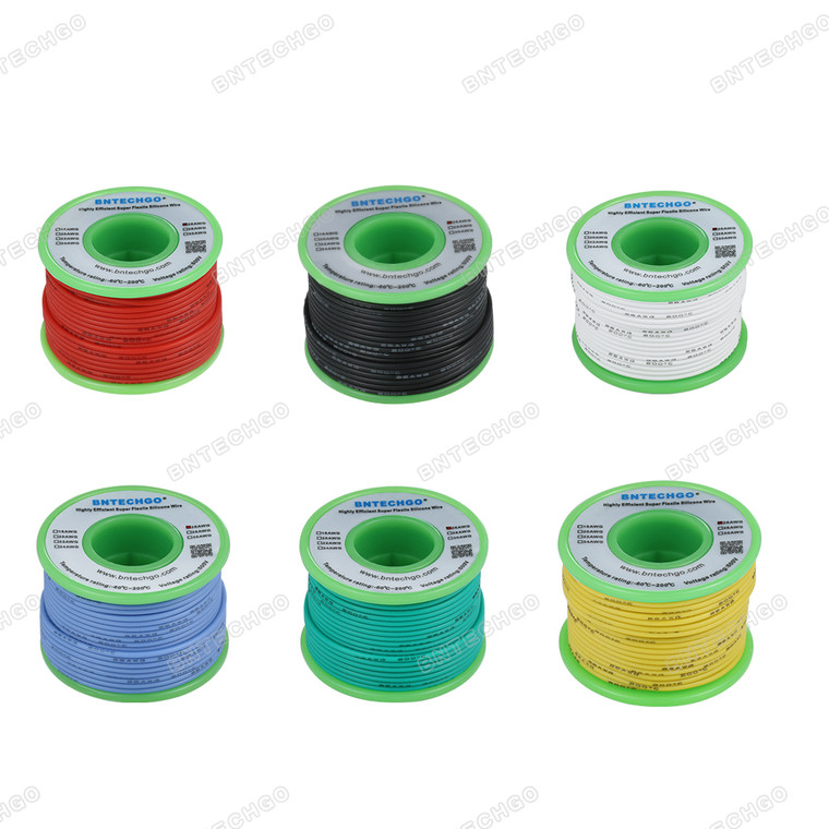 BNTECHGO 26 Gauge Silicone Wire Kit 6 Colors Each 25 ft Flexible
