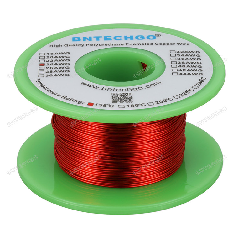 24 Gauge Enameled Magnet Wire is made of high quality copper