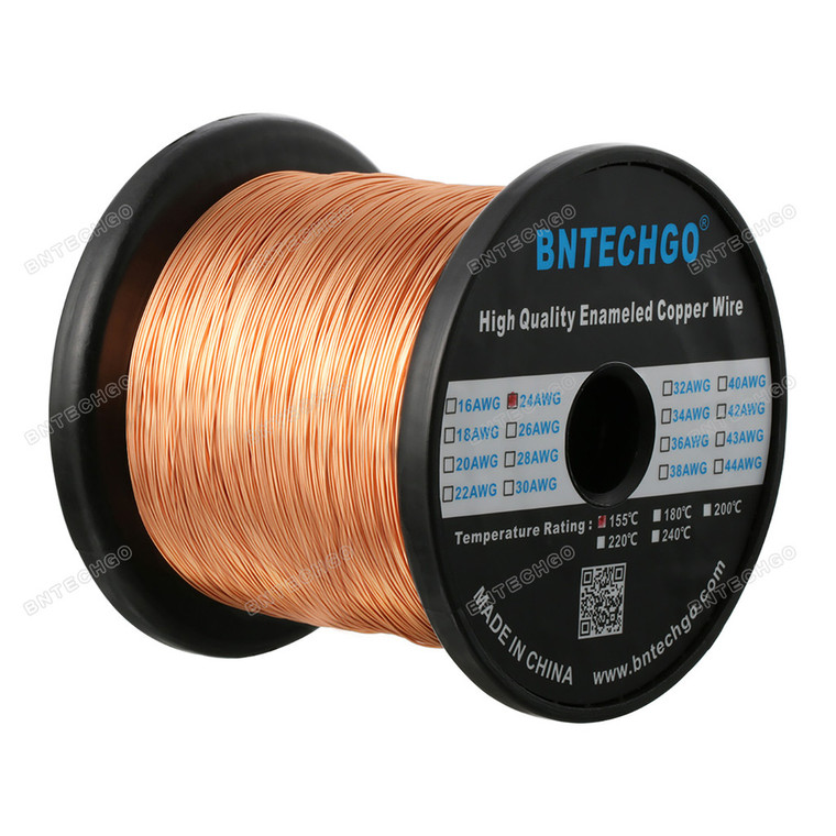 24 Gauge Enameled Magnet Wire is made of high quality copper