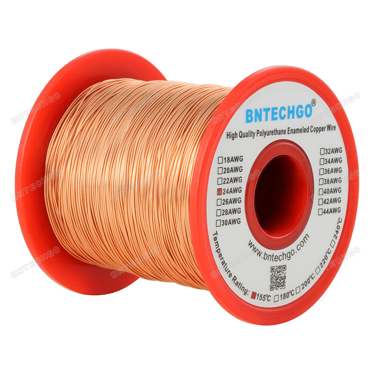 24 Gauge Enameled Magnet Wire is made of high quality copper