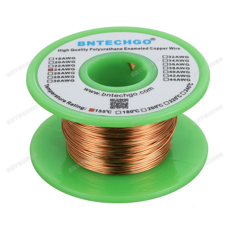 24 Gauge Enameled Magnet Wire is made of high quality copper