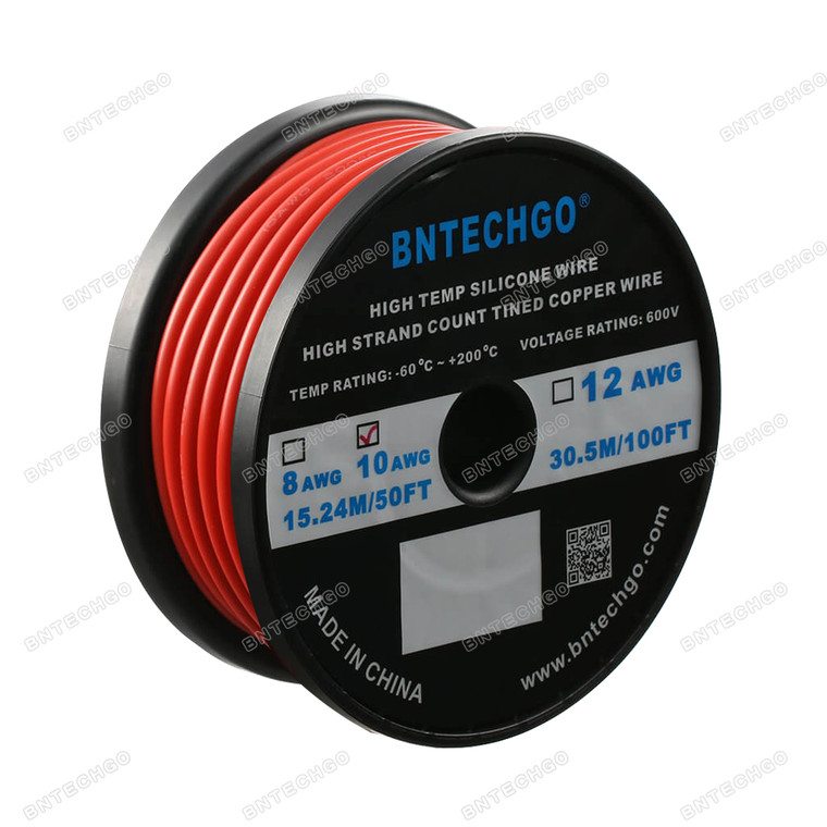 10 gauge silicone wire spool Red total 50 feet