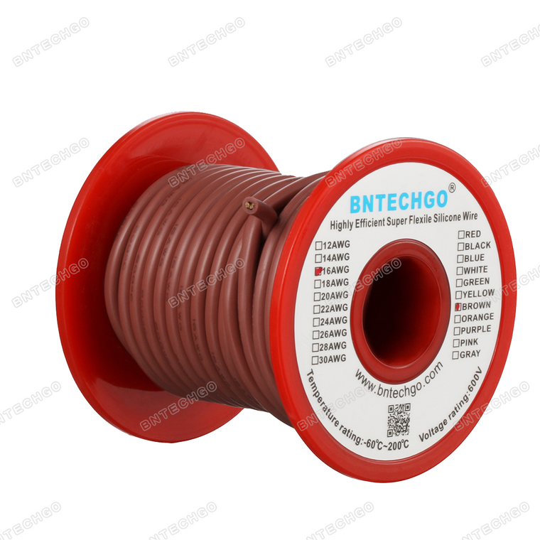 16 Gauge Silicone Wire Spool Brown 50 feet Ultra Flexible