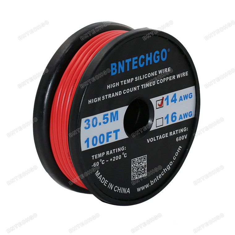 14 Gauge Silicone Wire Spool red 100 feet Ultra Flexible