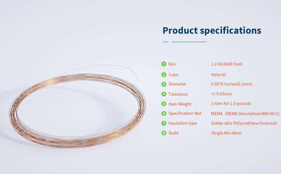 32 AWG Enameled Copper Wire Temperature Rating 155 degree Cegree C