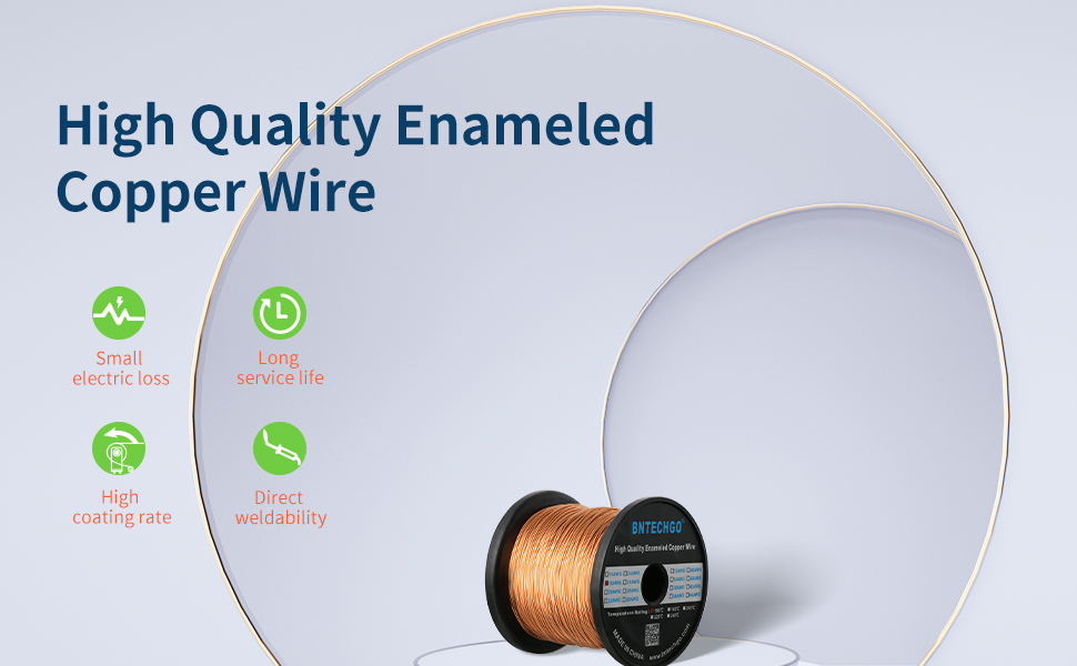 Essex 18 Gauge Enameled Magnet Wire - 200 Feet, 200°C, Copper - Made In USA