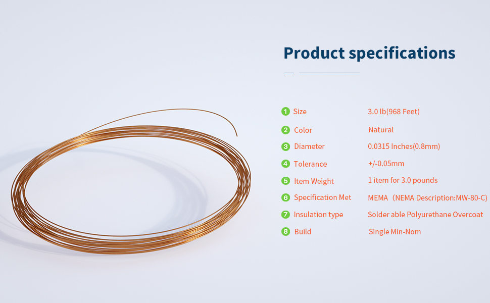 SMALL PARTS-123333 Bare Copper Wire, Bright, 20 AWG, 0.032 Diameter, 315'  Length (Pack of 1)