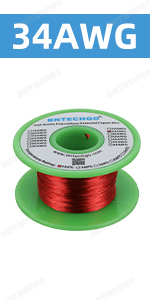 BNTECHGO 26 AWG Magnet Wire - Enameled Copper Wire - Enameled Magnet  Winding Wire - 3.0 lb - 0.0157 Diameter 1 Spool Coil Red Temperature  Rating 155