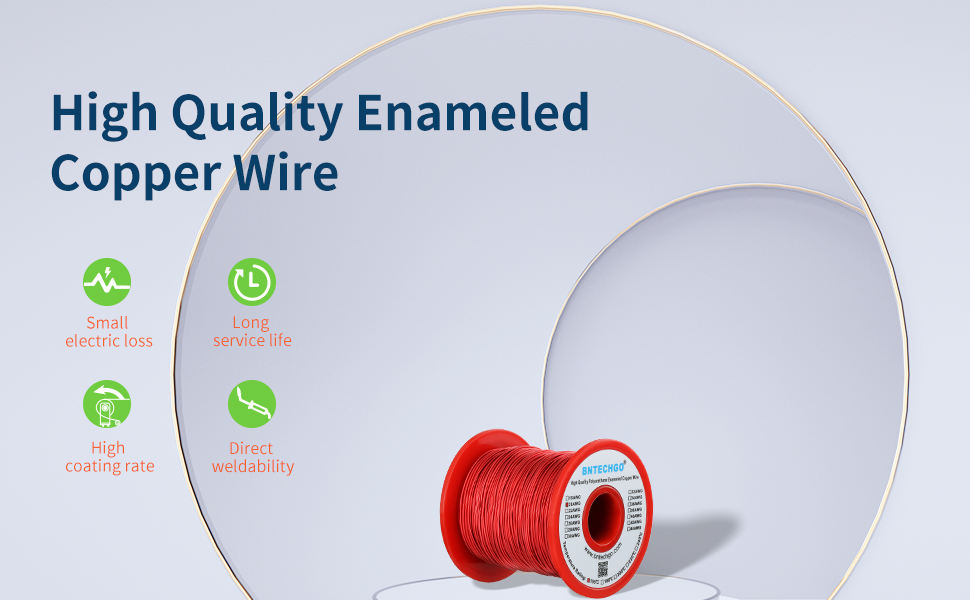 BNTECHGO 20 AWG Magnet Wire - Enameled Copper Wire - Enameled Magnet  Winding Wire - 4 oz - 0.0315 Diameter 1 Spool Coil Red Temperature Rating  155