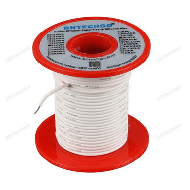 グランドセール silicone gauge 22 wire flexible ultra feet 100 white spool ホームオーディオアクセサリ