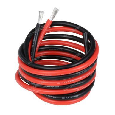 Wire 12 Gauge (12 AWG) Silicone Wire - 3 Ft of Red & and 3 Ft of Black