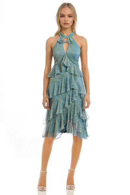 Dallas High-Low Tiered Halter Dress