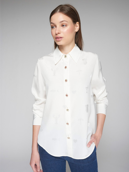 White Seaside Button Down