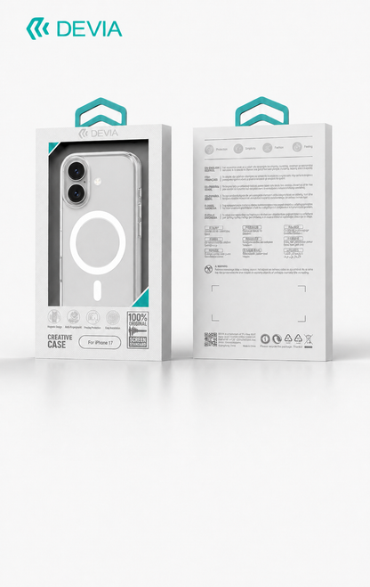 DEVIA iPhone 17 Crystal Series magnetic shockproof case packaging