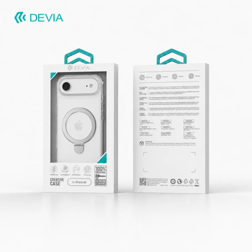 DEVIA iPhone 17 Clean Series magnetic shockproof stand case packaging
