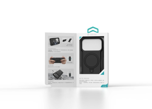 DEVIA iPhone 17 Soundboost Series magnetic stand case packaging