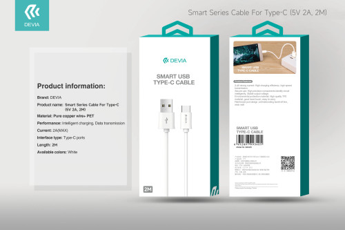 DEVIA Smart Series Lightning cable packaging box Apple iPhone charging cable 1 meter retail box design