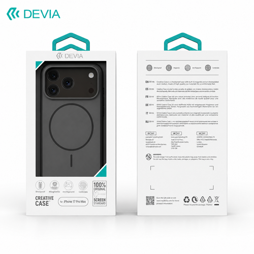 DEVIA iPhone 17 Lumiere Series magnetic shockproof case packaging