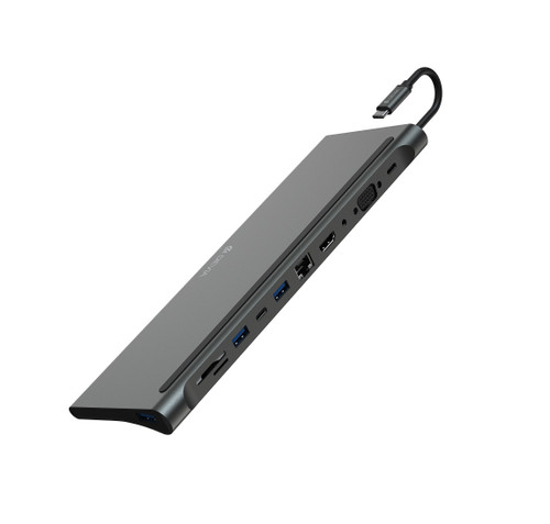 Devia Leopard Series (11 in 1) Multi-Port Type-C Fast Charging Smart Hub & Stand at the Same Time- Metal Grey (6938595353826)