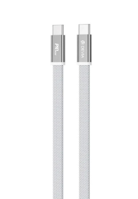 DEVIA Ultra3 USB-C to USB-C 1.5M cable with braided flat design and aluminum connectors
