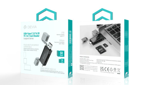 DEVIA Leopard Series card reader packaging with product details