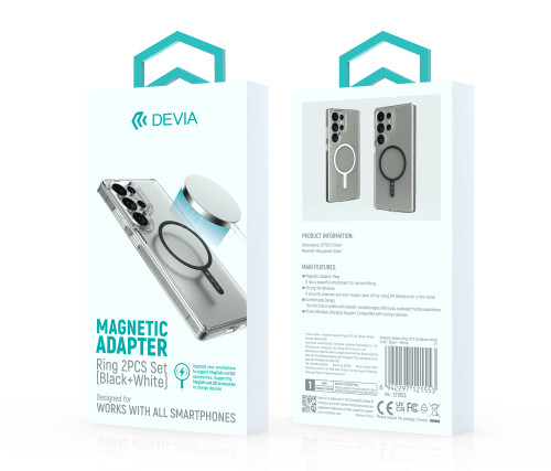 packaging of magnetic adapter ring set with product details