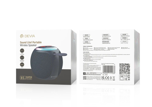 DEVIA Sound Lite1 speaker packaging with specifications