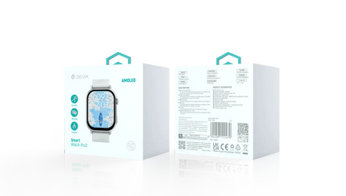 DEVIA Smart Watch Pro2 packaging with specifications
