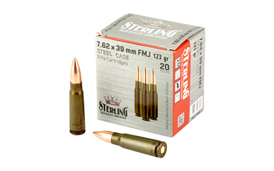 rling 7.62X39mm 123 Grain Full Metal Jacket Steel Cased 200 Rounds Ammo