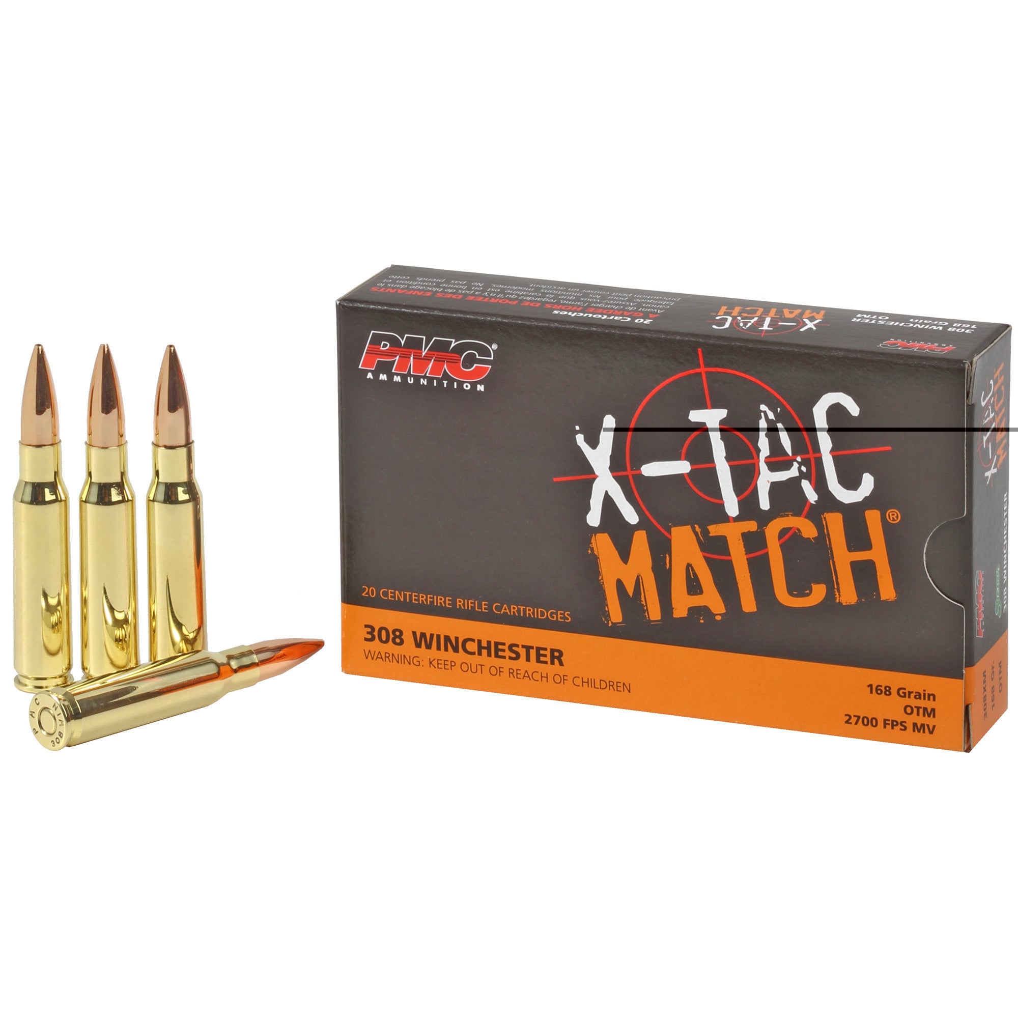  Ammunition Pmc Xtacm 308win 168gr Otm Bt 20 Rounds Ammo