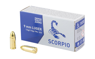  STV Technology Scorpio 9MM 115 Grain Full Metal Jacket 500 Round Case Ammo