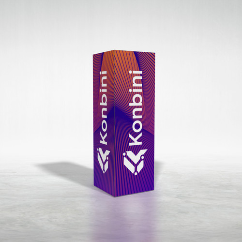 Illuminated 2 x 2 x 6 trade show tower display