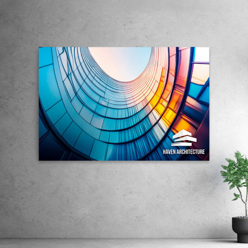 48" x 72" wall-mounted SEG frame on a neutral background with a plant for scale