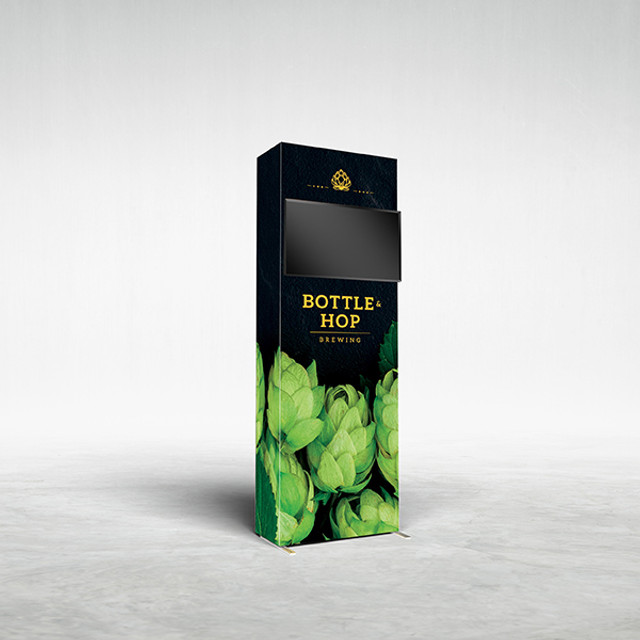 30" Graffiti Banner Stand with Monitor Mount - Double Sided - Main