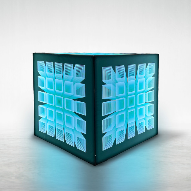 48 Inch Trade Show Cube Display with custom SEG graphics