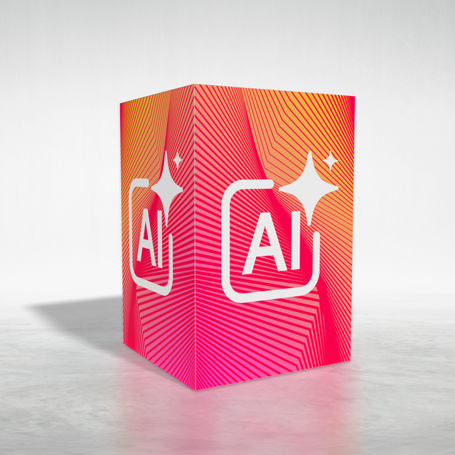 Illuminated 4 x 4 x 6 trade show tower display