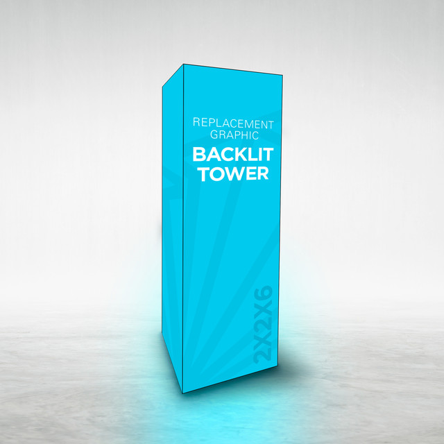 Replacement graphics for 2ft x 6ft backlit tower