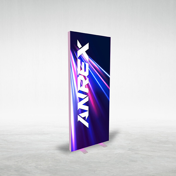 Bright 33 backlit trade show sign with LED illumination