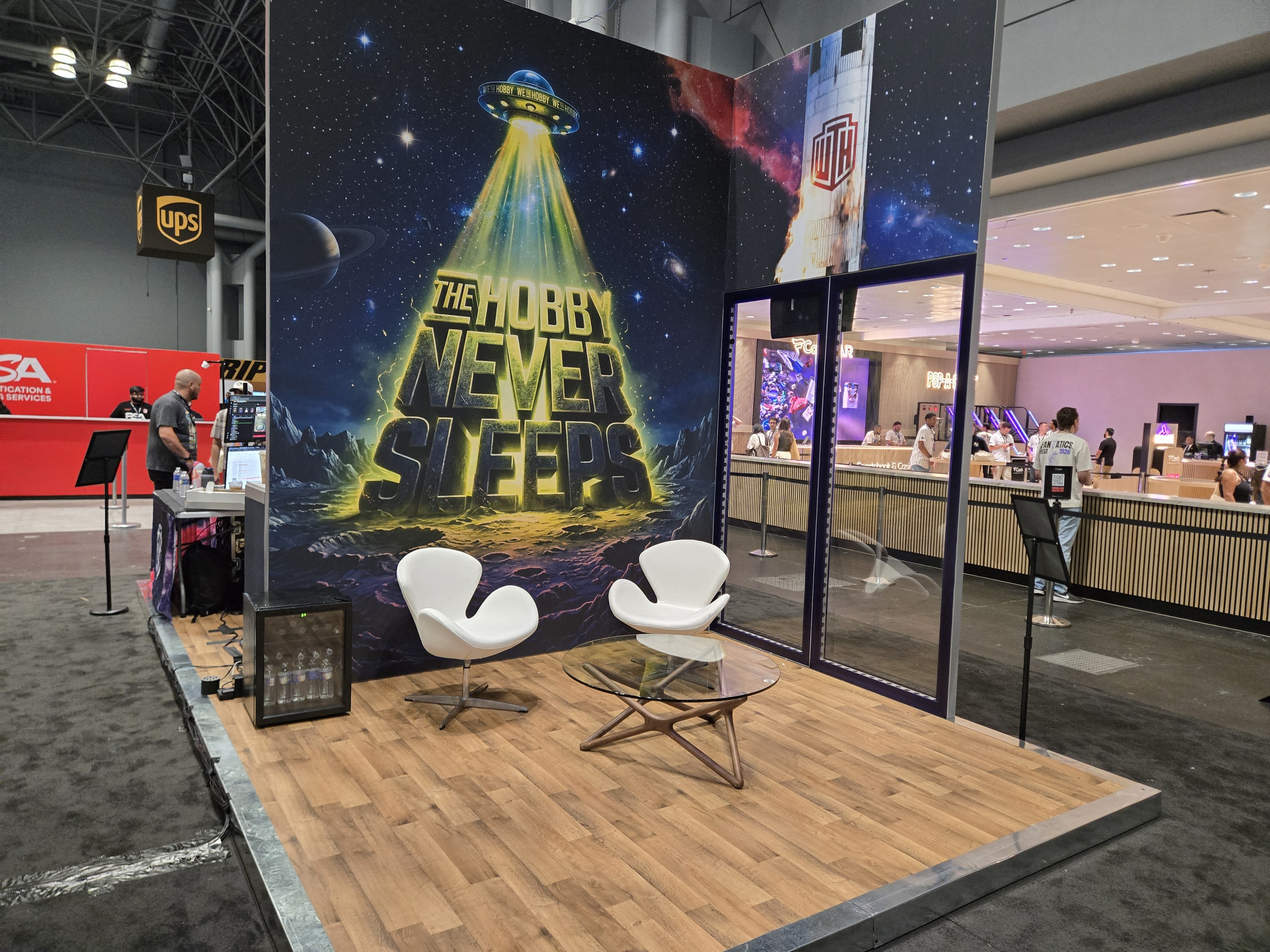 WeTheHobby branded trade show booth environment at Fanatics Fest