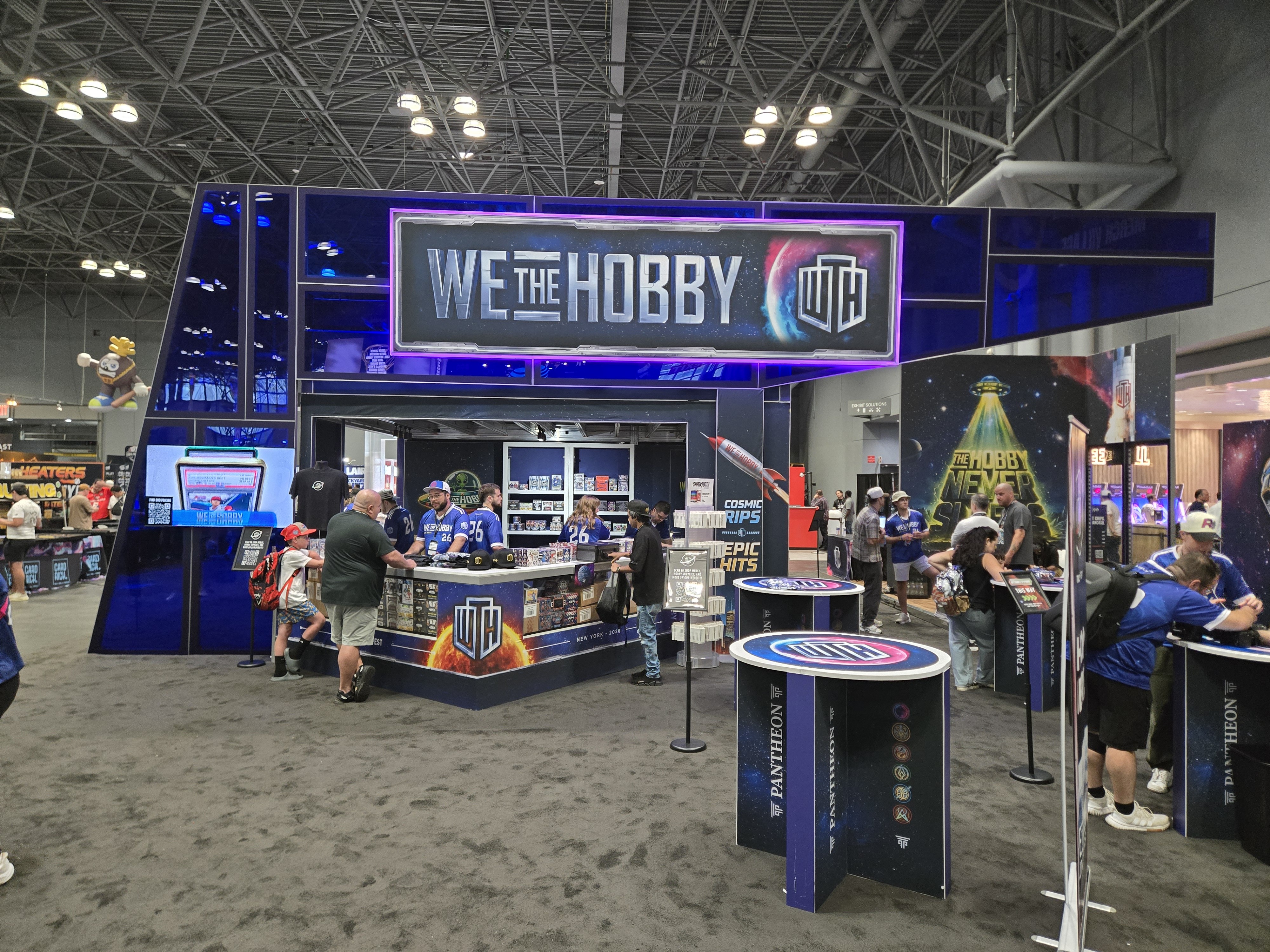 WeTheHobby 50x50 double-decker trade show booth at Fanatics Fest wide shot