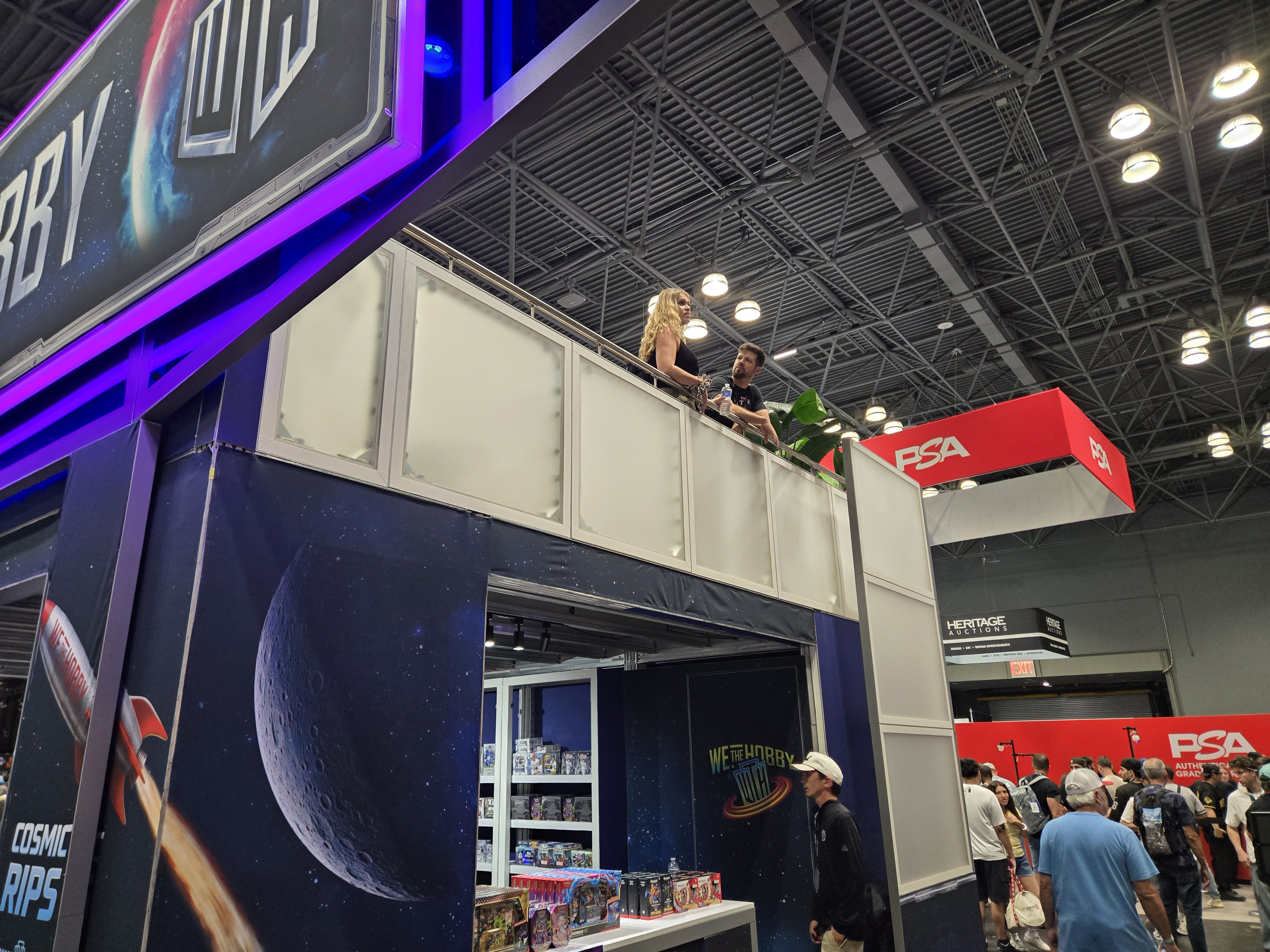 WeTheHobby double-decker VIP area upper level of trade show booth