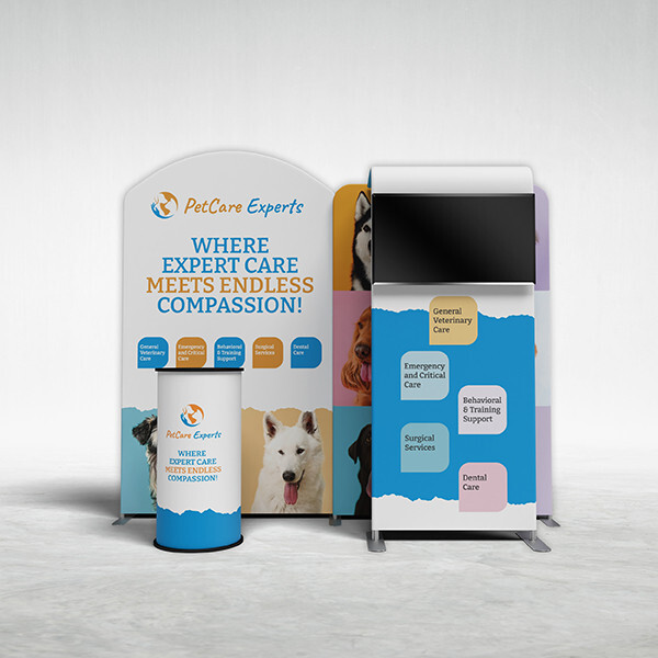 10ft Ensemble multi-frame trade show display kit for growing exhibitors