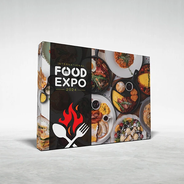 10ft Graffiti SEG trade show booth backwall with clean single-message graphic design