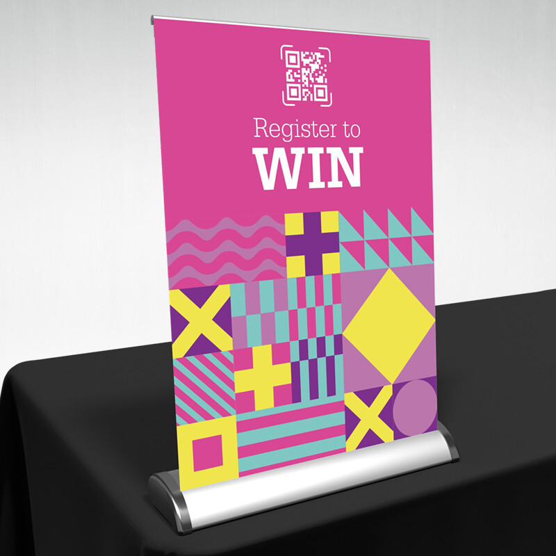 Tabletop retractable banner stand trade show sign for conferences