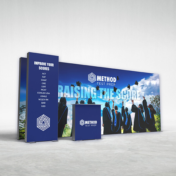 20ft Prism backlit trade show display premium 10x20 booth with aluminum extrusion frame